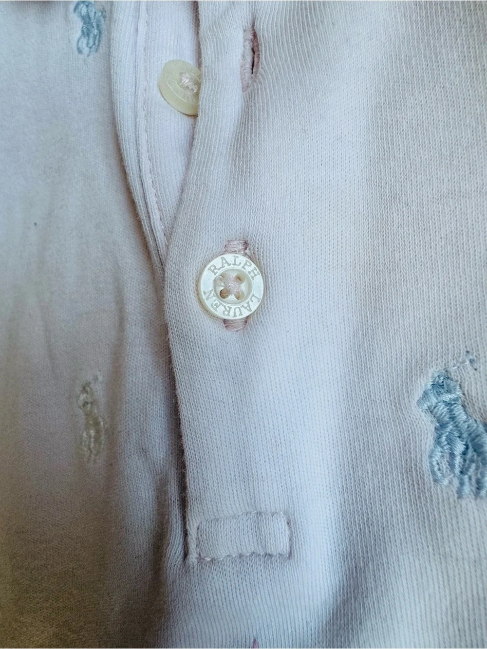 Ralph Lauren Pale Pink Polo Ruffle Baby Dress with ponies and bloomer 24 mo GUC